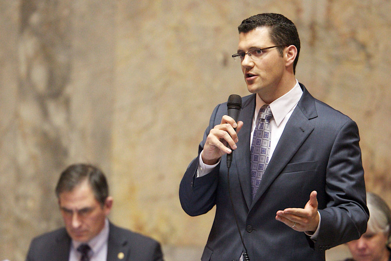 REPORTER FILE PHOTO                                State Sen. Joe Fain, R-Auburn, speaks on the Senate floor.