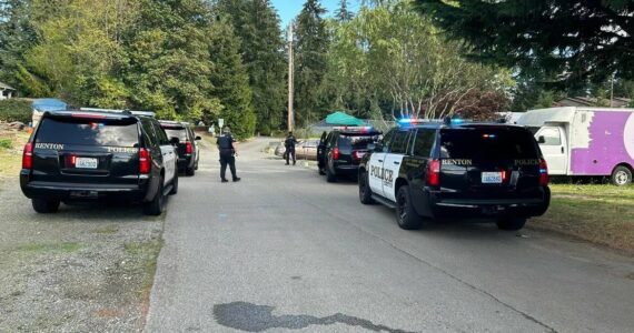Courtesy of the Renton Police Department
Renton Police officers at approximately 2:16 p.m. Sept. 27 after a 19-year-old called 911 and reported that he stabbed a man.