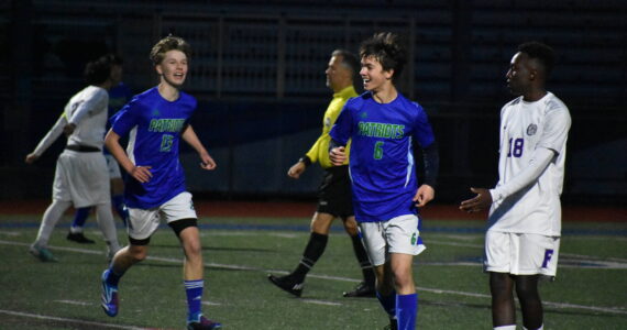 Daniel Jugurt smiles after a goal against Foster. Ben Ray / The Reporter