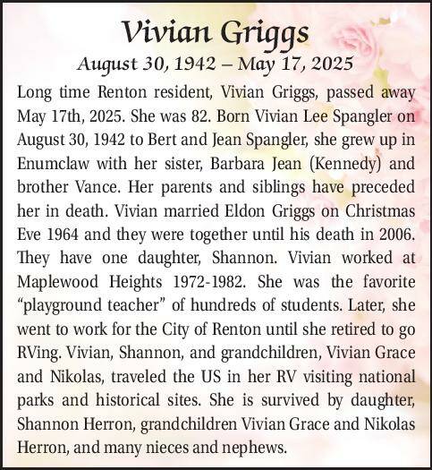 Vivian Griggs | Obituary