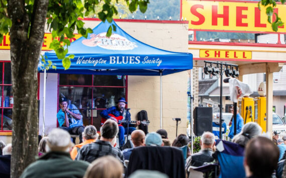 The Gas Station Blues series is held outside the Historic Shell Station on Front Street in Downtown Issaquah. Photo courtesy of Downtown Issaquah Association.
The Gas Station Blues series is held outside the Historic Shell Station on Front Street in Downtown Issaquah. Photo courtesy of Downtown Issaquah Association.