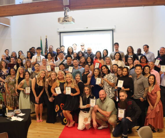 The Best of Renton 2025 winners at the conclusion of a reception hosted by the Renton Chamber of Commerce on June 18 at the Don Persson Center. Photo by Bailey Jo Josie/Renton Reporter