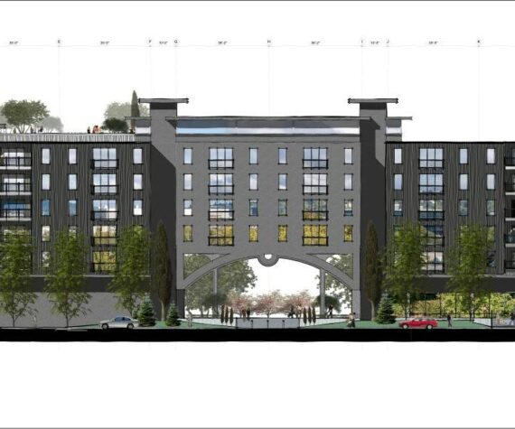 A rendering made by Kovach Architecture shows Logan 6 from Logan Avenue. File Photo